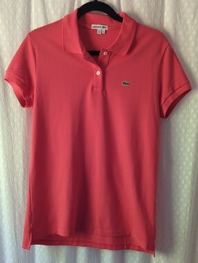 Lacoste Women's Polo Hot Pink, Size Large/42